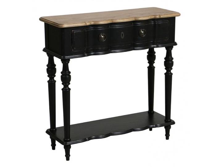 Console 1 tiroir en bois noir
