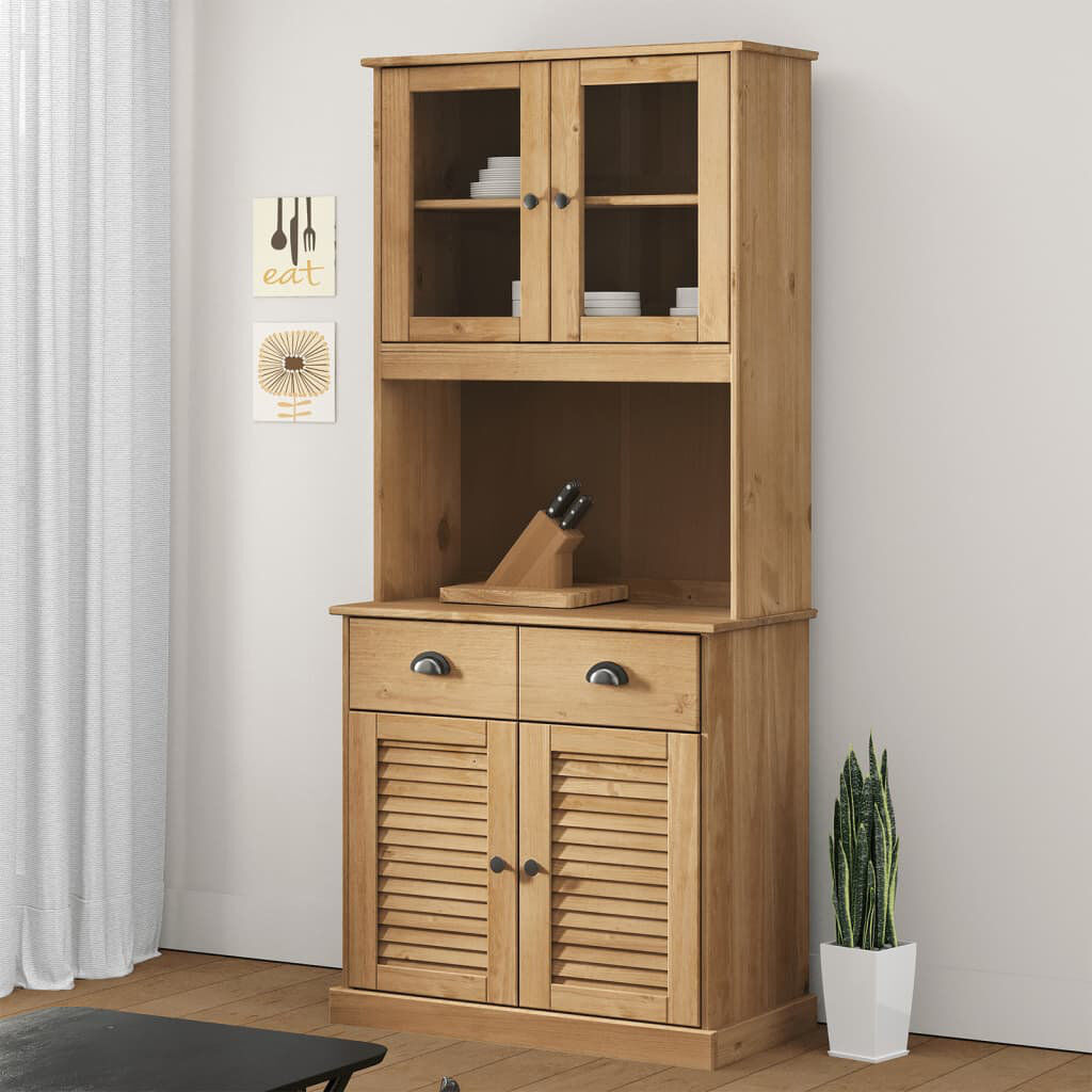 Brambly Cottage Feodora Kitchen Pantry Brown 444.5cm H X 78cm W X 39.88cm D