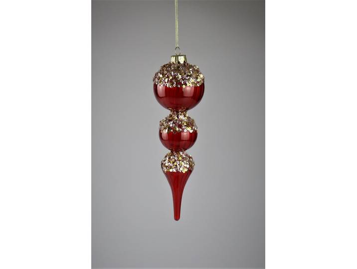 Christbaumschmuck AM DESIGN aus Glas, Ø: 21 cm , rot, Ø:21cm, Weihnachtsbaumschmuck, Christbaumschmuck, 2er Set