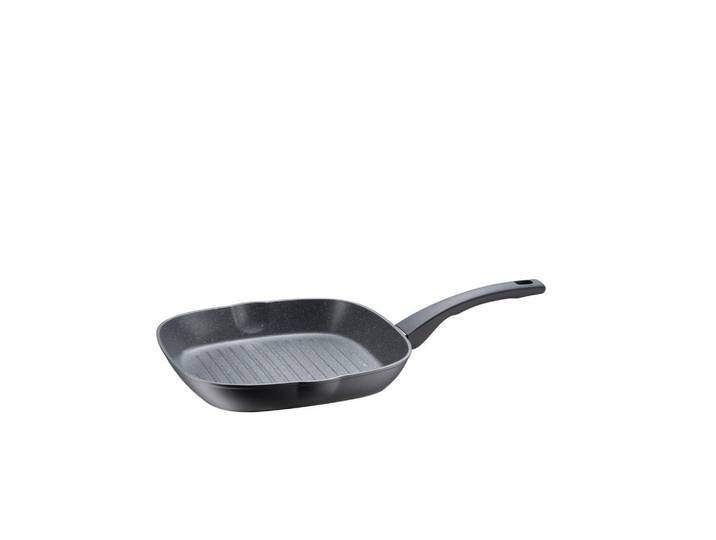 Mäser Grillpfanne, Schwarz, Metall, quadratisch, 28x4.5x28 cm, backofengeeignet, antihaftbeschichtet, Kochgeschirr, Pfannen, Grillpfannen