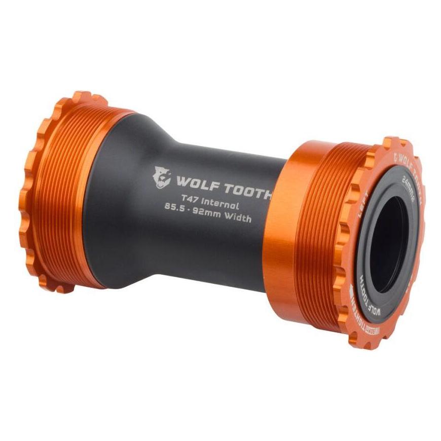 Wolf Tooth Innenlager T47i, 24mm (Shimano), 85.5/92mm, orange (WBB-T47I-24-ORG)