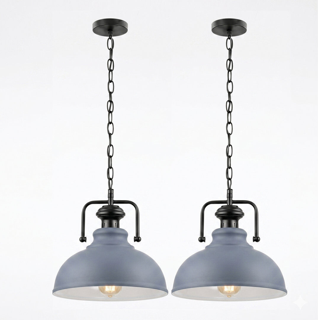 Rio 1 - Light Dome Pendant Grey 17cm H X 29cm W X 29cm D
