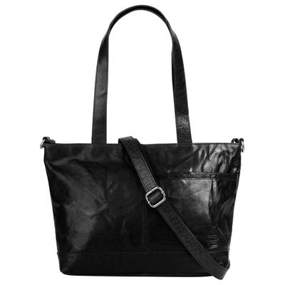 Shopper SPIKES & SPARROW "SPIKES & SPARROW Damen echt Leder", Damen, Gr. B/H/T: 38cm x 25cm x 11cm onesize, schwarz, Leder, leicht glänzend, unifarben, Taschen Shopper, echt Leder
