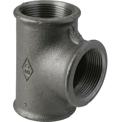 Temperguss T-Stück Nr. 130 schwarz 1"
