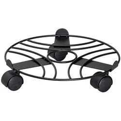 WAGNER Pflanzenroller BLACK EDITION Ø 30 x 6,5 cm, für innen, Stahl, schwarz, Randbegrenzung, Tragkraft 60 kg - 20093501