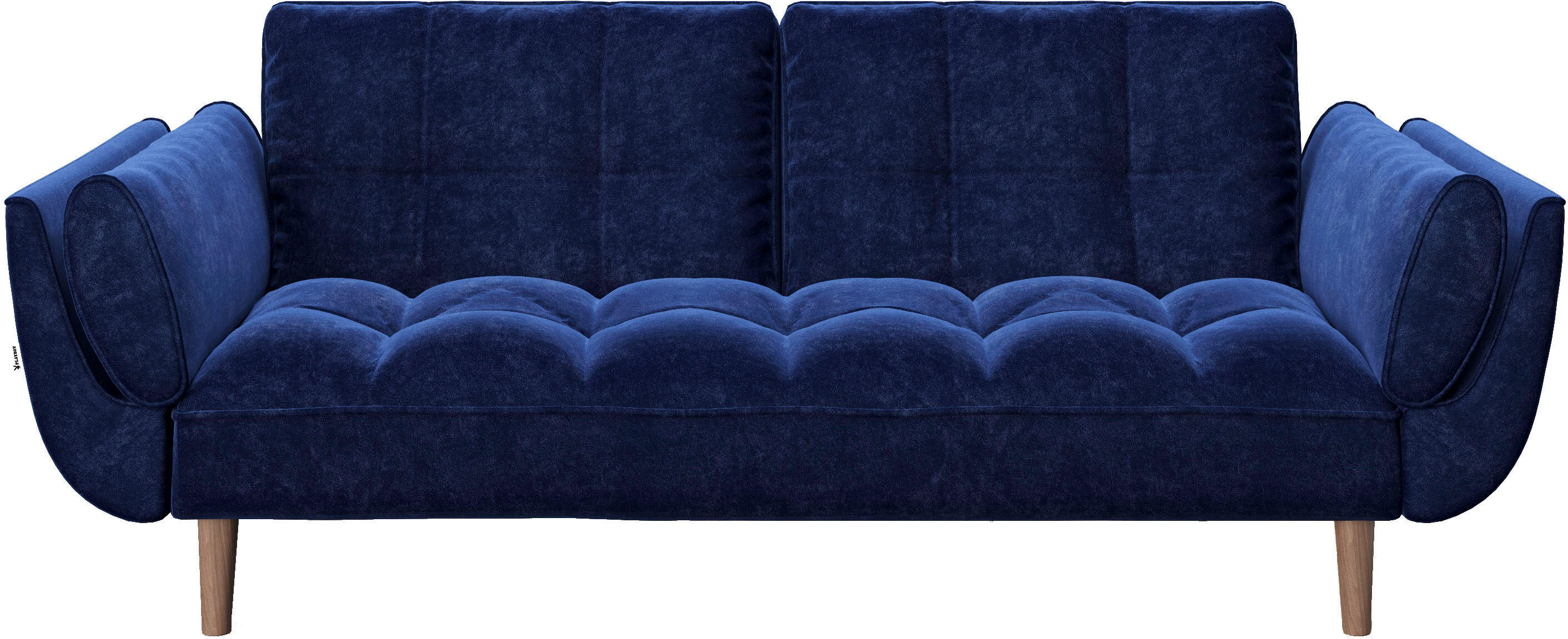 Schlafsofa PLAYBOY "Scarlett", blau (dunkelblau), B:215cm H:81,5cm T:84,5cm, Sofas, Schlafsofa, Schlafsofa