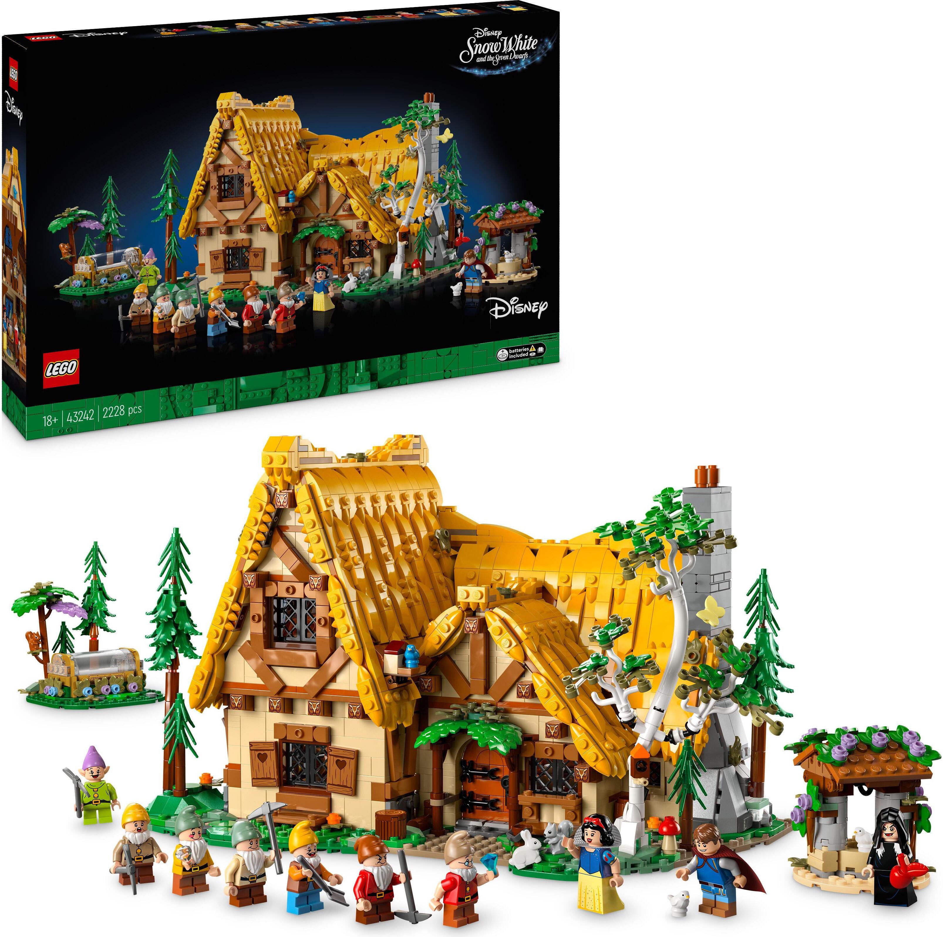 LEGO Disney Die Hütte von Schneewittchen und den sieben Zwergen, Bauset für Erwachsene mit 10 Minifiguren, Modell zum Bauen und Ausstellen, Geschenk für Fans des Filmklassikers 43242