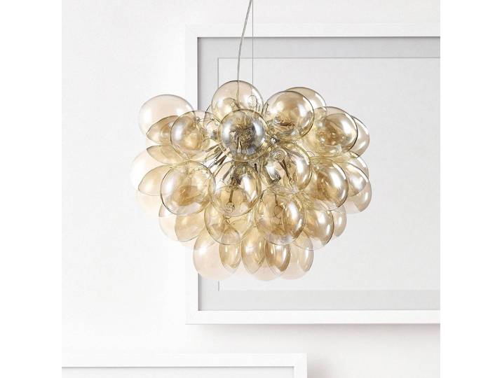 Maytoni Glas Hängelampe Balbo, dimmbar, creme / amber, für Wohn- / Esszimmer, Glas, Modern, Pendelleuchte