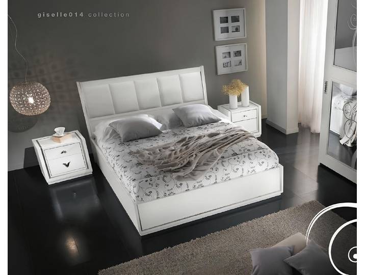 JVmoebel Bett Designer Bettgestell in Weiß mit stabilen Holzfüßen (1-tlg), Made in Europa