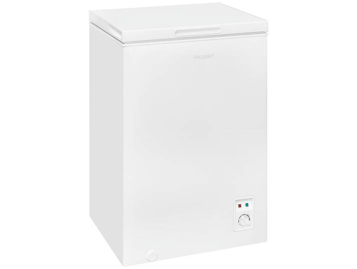 EXQUISIT Gefriertruhe GT100-050E , Energieeffizienz: E, silber (weiß), B/H/T: 54,5cm x 83,5cm x 48cm, Gefriertruhen, 4*-Gefriertruhe mit ergonomischer Griffmulde – bequem zu öffnen, Gefriertruhe