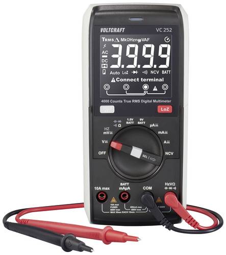 VOLTCRAFT VC252 Hand-Multimeter digital True RMS LoZ CAT III 600V Anzeige (Counts): 4000