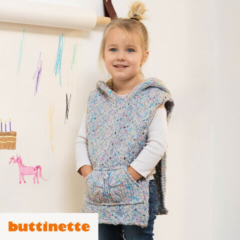 Strickanleitung – Kapuzenponcho aus Woll Butt Hailey