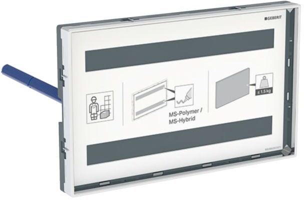 Geberit Omega Abdeckplatte 115088001 kundenspezifisch, flächenbündig, mit Sichtrahmen