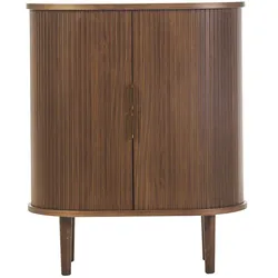 Vintage hoher Buffetschrank mit dunklen Nussbaum-Schiebetüren L70 cm EPIC