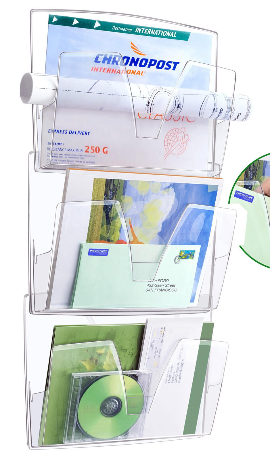 cep Wandprospekthalter DIN A4 3-Fach transparent 1001700111