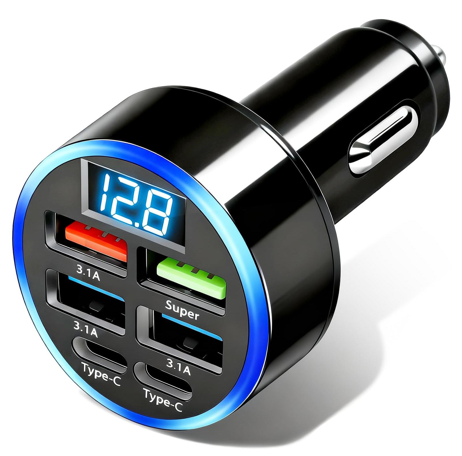 Dripio Autolader USB 50W met 6-poorts USB-C snellader
