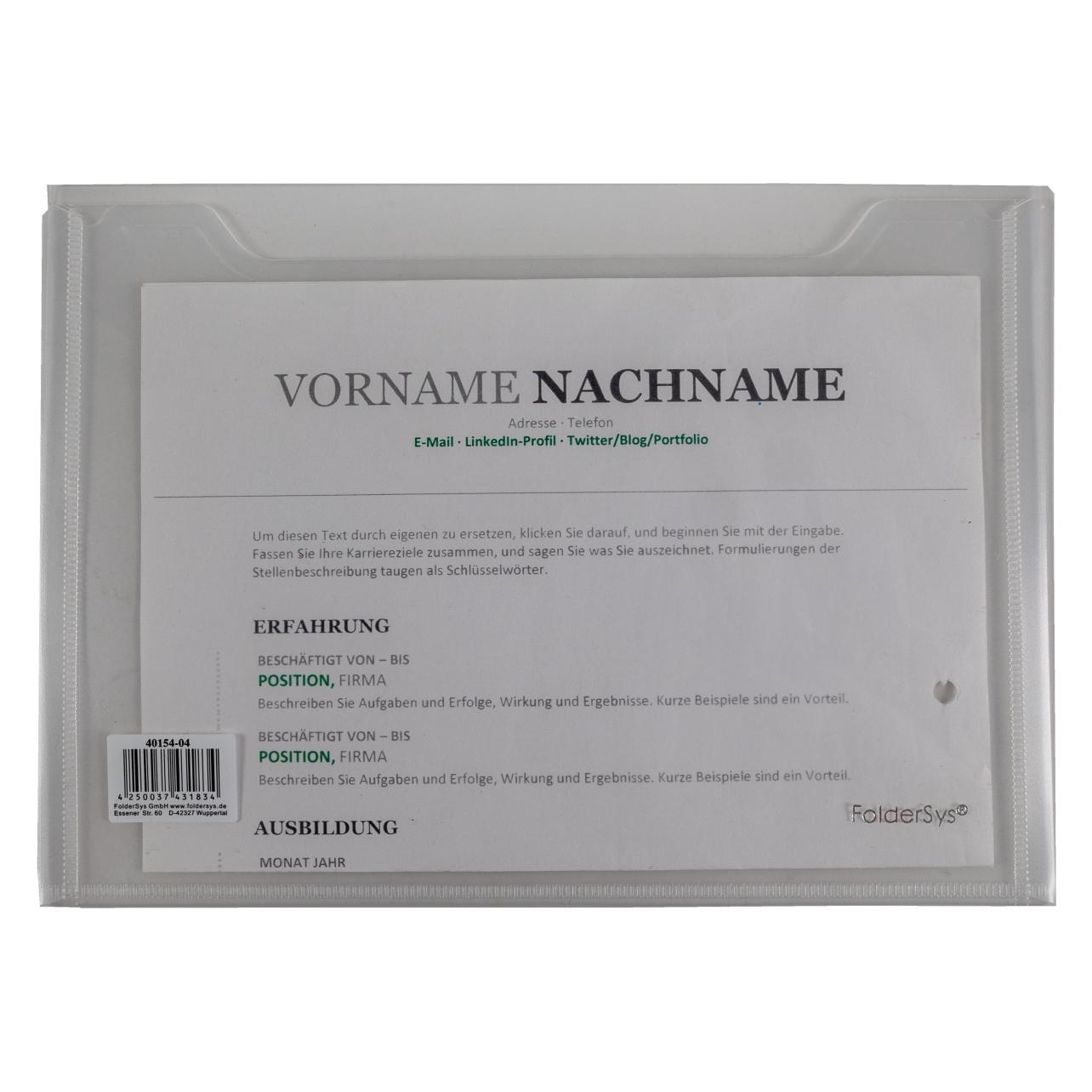 Foldersys Doppel-Sichttasche A5 2 Fächer Klappe transparent klar (A5, 1x) (40154-04)