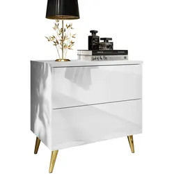 NACHTTISCH AURA PUSH OPEN mit goldenen Beinen