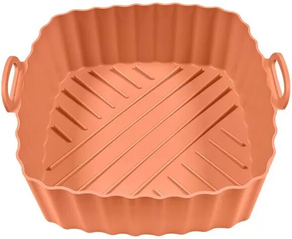 INF Moule de friteuse à air carré en silicone 5L compatible avec Xiaomi MAFO1 - Accessoire de cuisson polyvalent Orange
