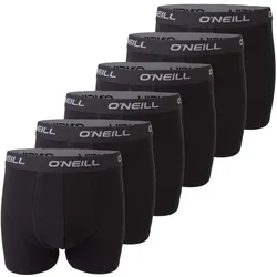 O'Neill Herren Boxershort Plain 6er Pack - 6x Black Red (7000) - XXL