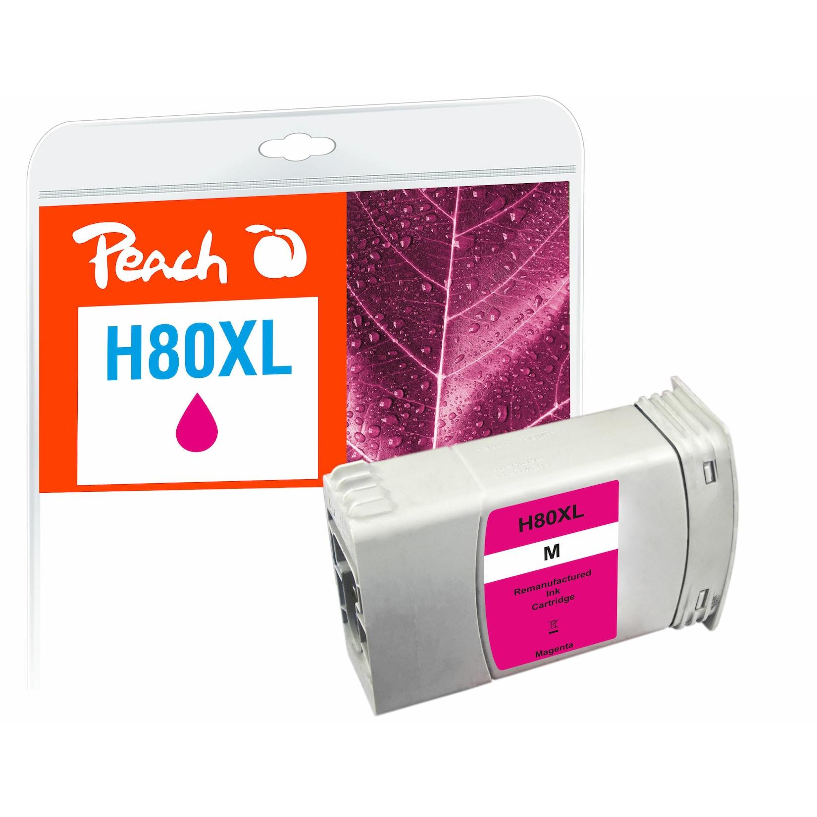Peach HP 80 Druckerpatrone XL ma ersetzt HP 80XL M, C4847A für z.B. HP DesignJet 1050 C, HP DesignJet 1050 C Plus, HP DesignJet 1055 CM (wiederaufbereitet)