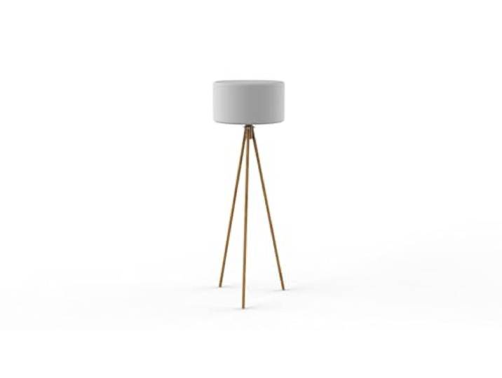 CHLOE-Lampadaire d'extérieur trépied LED RGB Solaire sans fil Bois/Polyéthylène H140cm Blanc New Garden