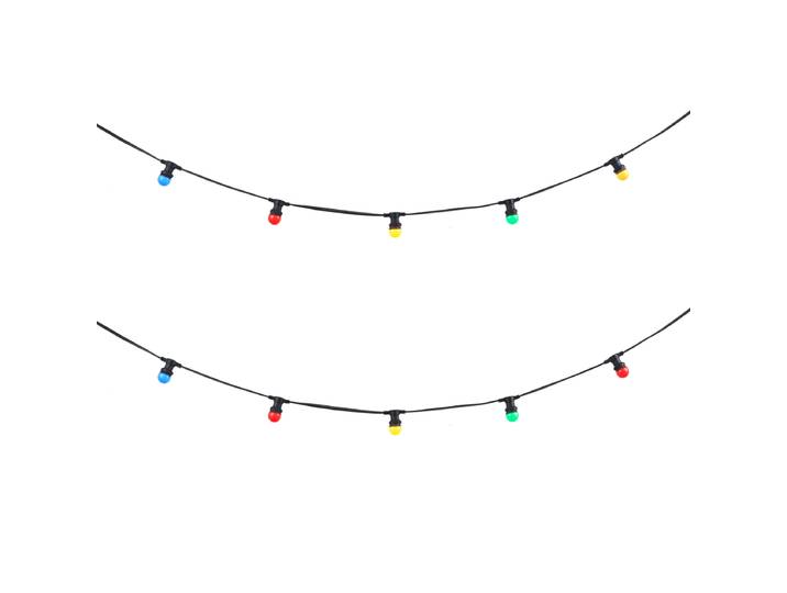 Guirlande lumineuse connectable noire avec fiche 6m, 10 ampoules
