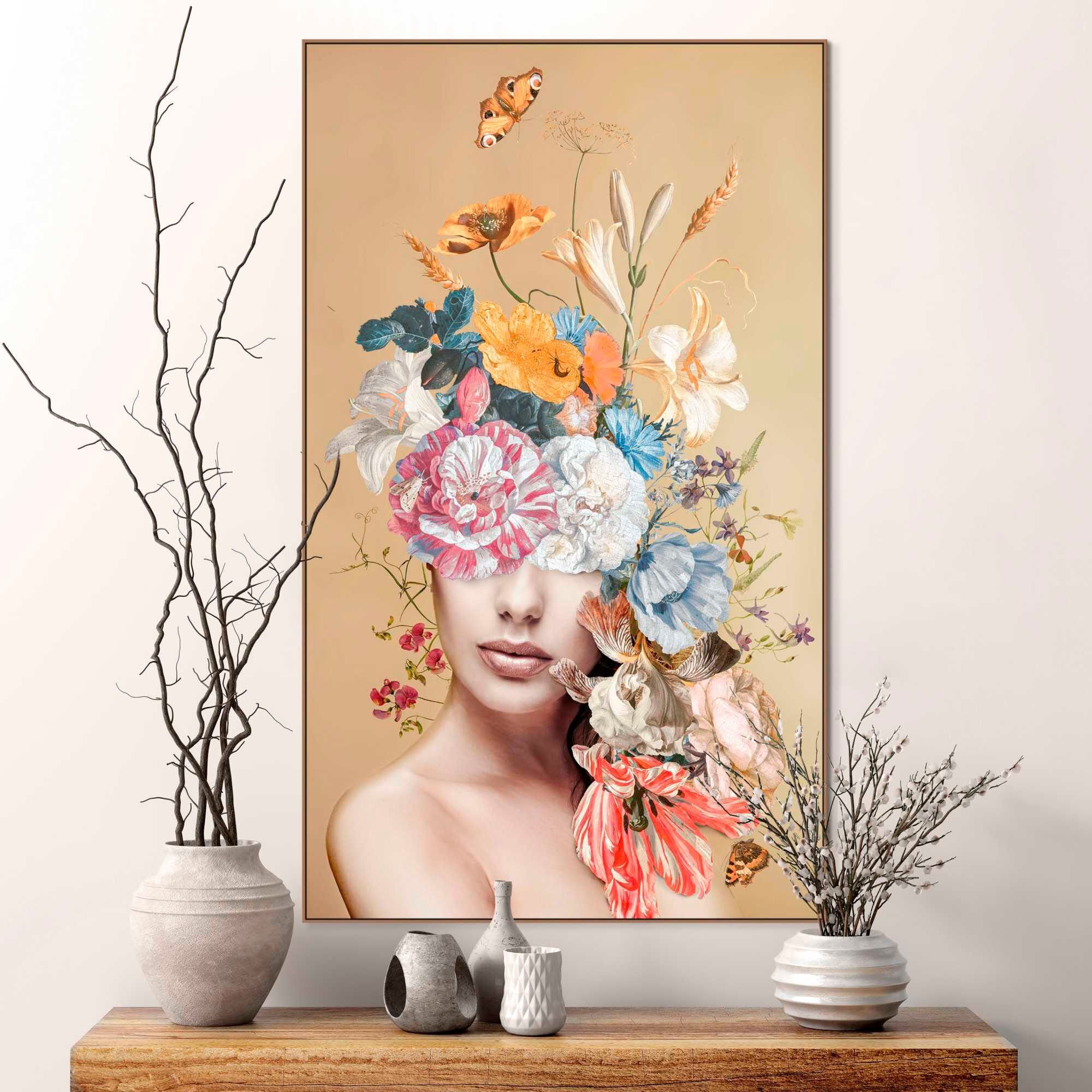 Reinders! Bild REINDERS "Blumig", bunt (farbe bild(er): bunt), B:70cm H:118cm T:3,7cm, Holzwerkstoff, Bilder, Bild farbe bild(er): bunt B/H/T: 70cm x 118cm x 3,7cm