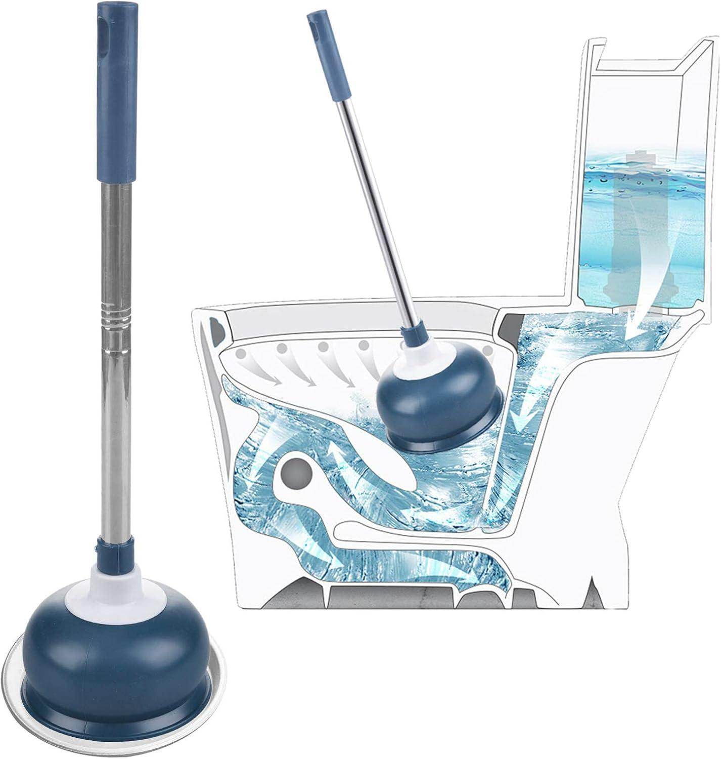 oCreon Ontstopper met plunjer voor toilet, badkamer en wastafel - Blauw