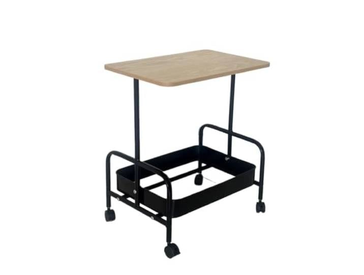 Trolley mit Rollen, kleiner Nachttisch Mehrzweck-Organizer for Wohnzimmer und Schlafzimmer(Black-1)