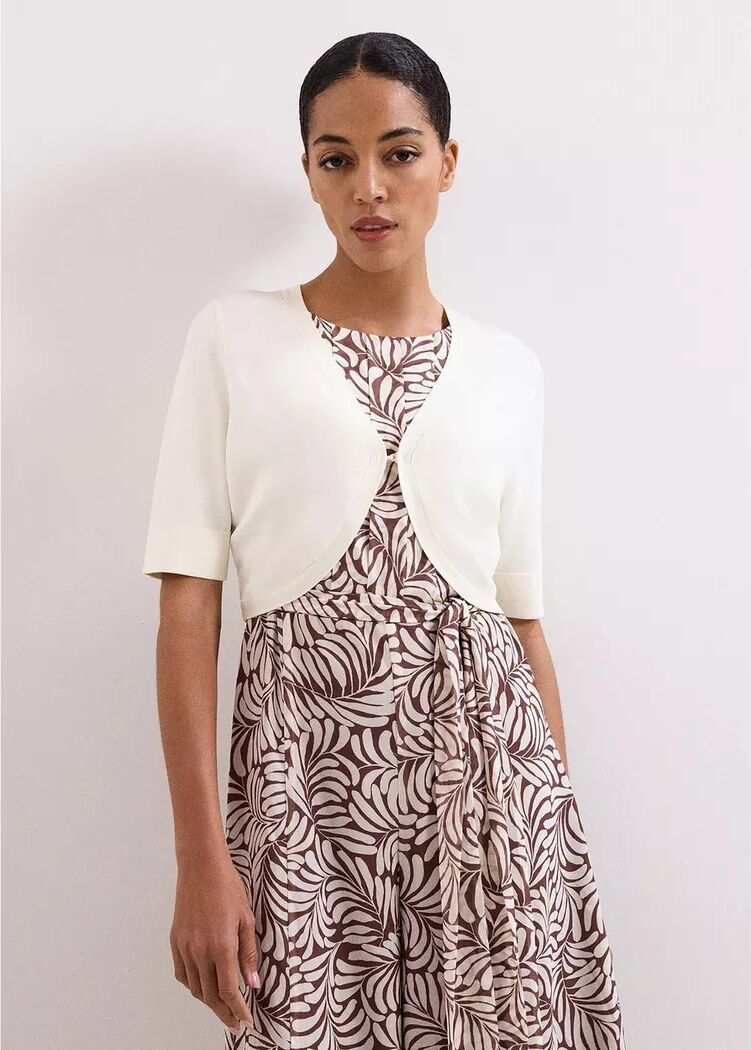 Phase Eight - Bolero, 3/4-Arm, für Damen, Elfenbein, Größe M