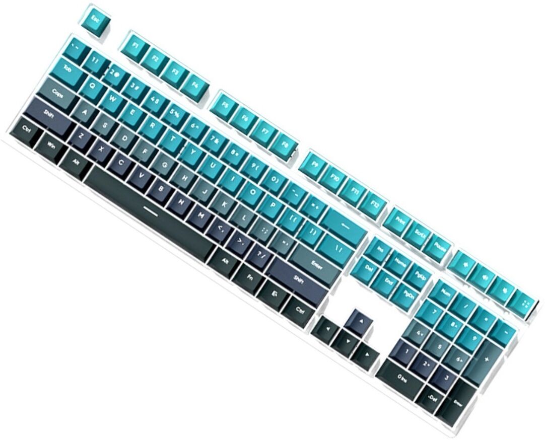 INF Mechanische Tastenkappen Komplettset – ABS mit Sublimationsdruck, fünfseitig bedruckt, Cross-Stem kompatibel mit Cherry MX