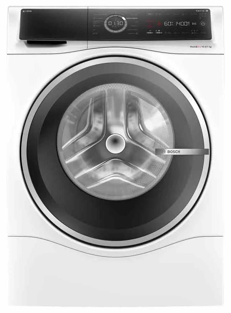 Bosch Serie 8 WNC254A0ES, Frontlader, Freistehend, Weiß, Links, Schwarz, Edelstahl, Berührung
