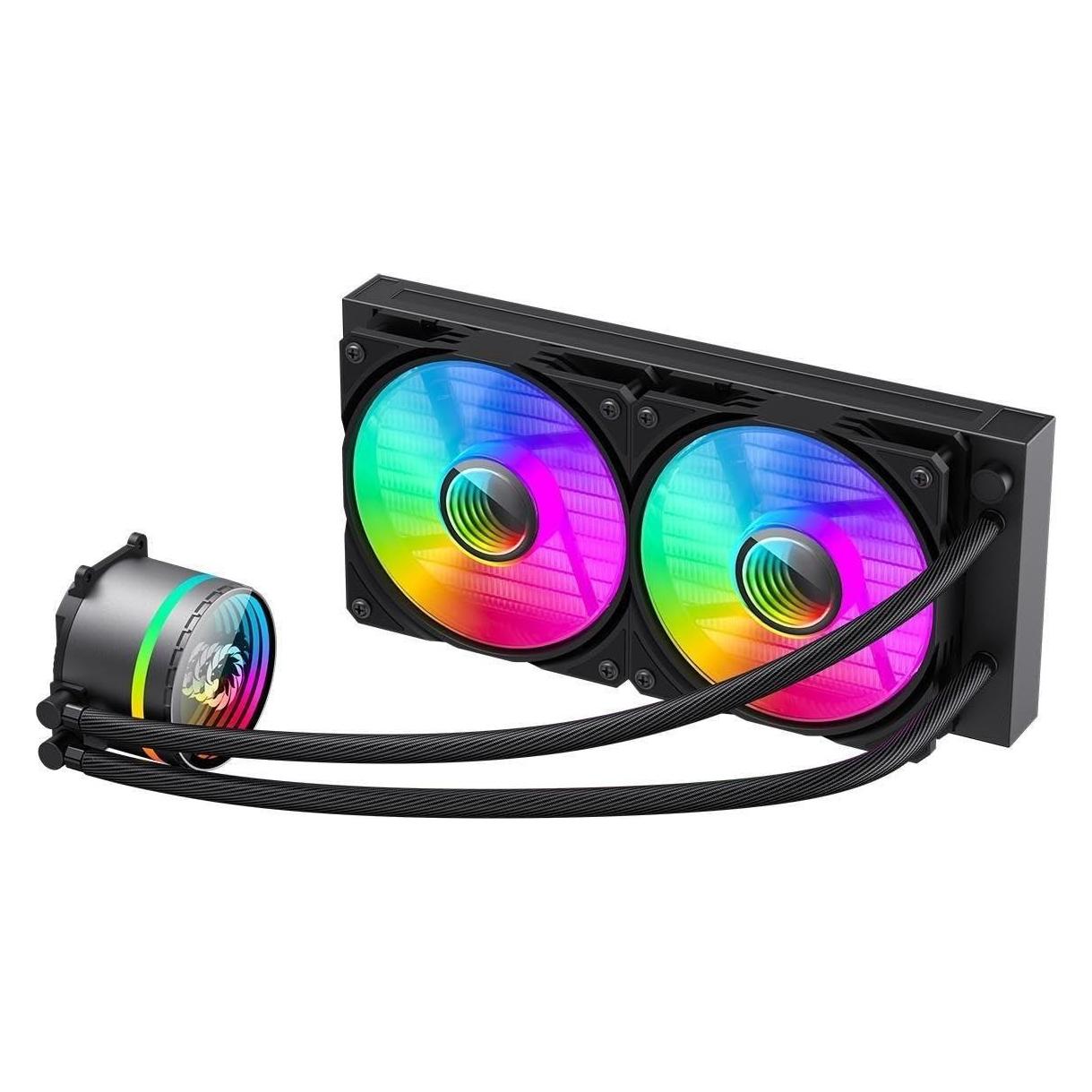 GameMax Iceburg 240mm ARGB Liquid CPU Cooler, 12cm ARGB PWM Fans, Infinity Mirror RGB Rotatable Pump Head (ICEBURG 240 INFINITY)