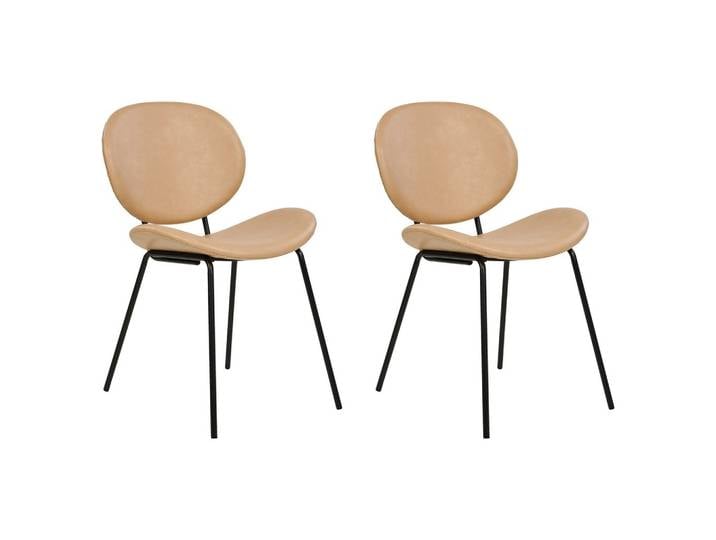 STUHL 2er-Set Kunstleder Beige Luana