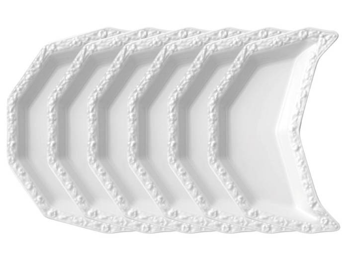 Rosenthal Geschirr-Set Maria Weiss Anschlussteller 19 x 8,5 cm Set6, Porzellan