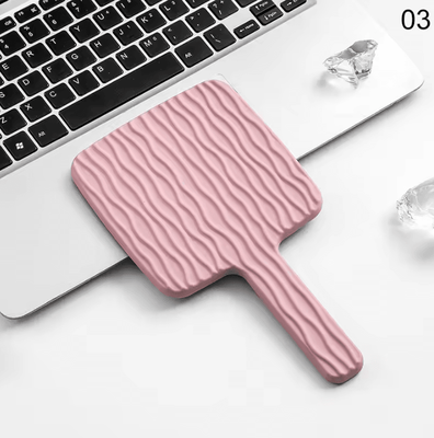 Inspire Curations Square Electroplated Ripple Handheld Makeup Mirror 03