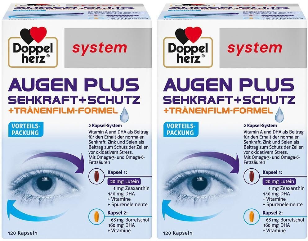 Doppelherz® system Doppelherz Augen plus Sehkraft+Schutz system Kaps. X2 2x120 St Kapseln