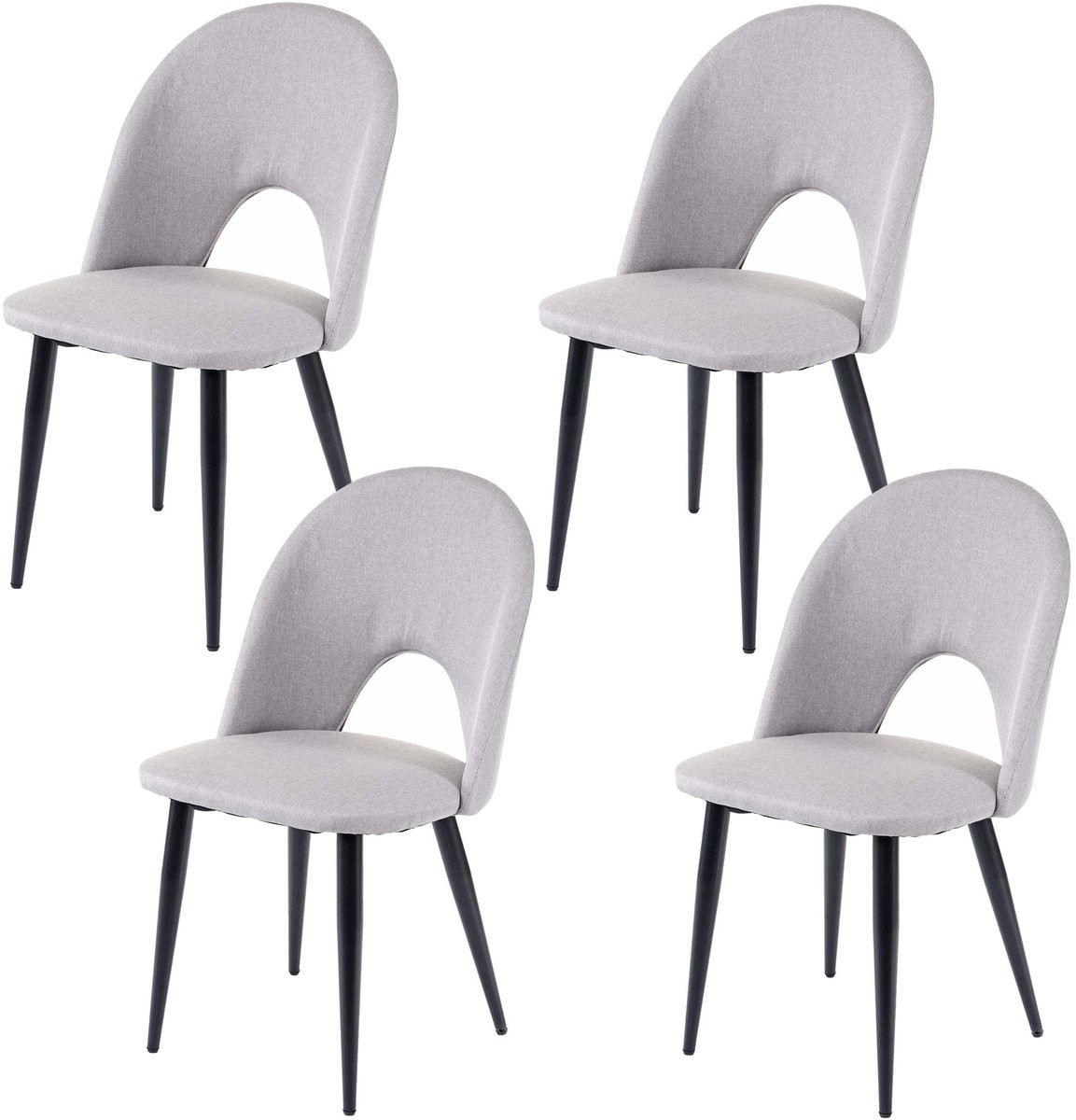 Set van 4 MCW eetkamerstoelen MCW-D73 in grijze stof