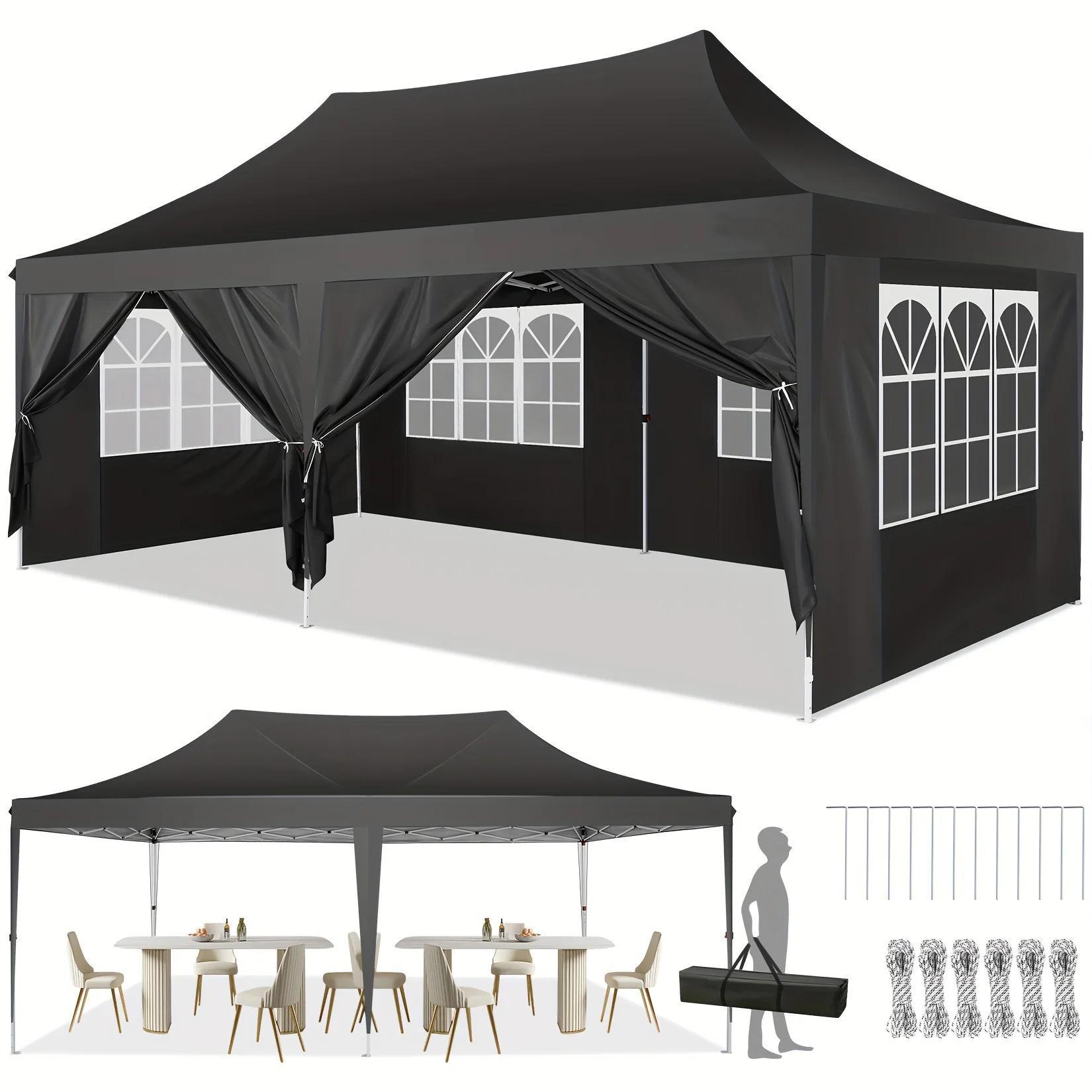 Pavillon, wasserdicht, UV-Schutz, Schwarz