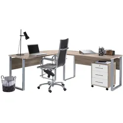 Büro Office Edition Set 0 Weiß/Eiche, 2-teilig