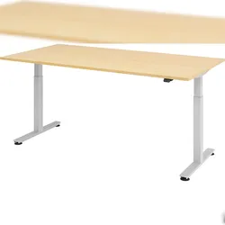 bümö elektrisch höhenverstellbarer Schreibtisch Ahorn 200x100 cm - Schreibtisch höhenverstellbar elektrisch, elektrischer Schreibtisch & Gaming
