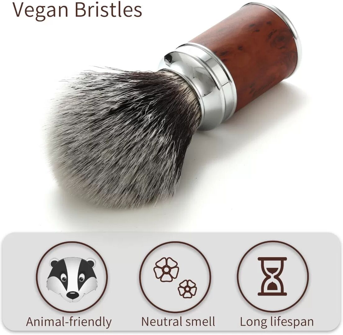 INF Blaireau de Rasage Mousse pour Homme : Manche en Alliage d'Aluminium de Qualité Supérieure pour une Mousse Riche Le noir