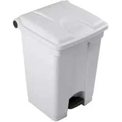 Treteimer Orgavente aus Kunststoff weiß 45 L Abfalleimer mit Pedal, HACCP-konform