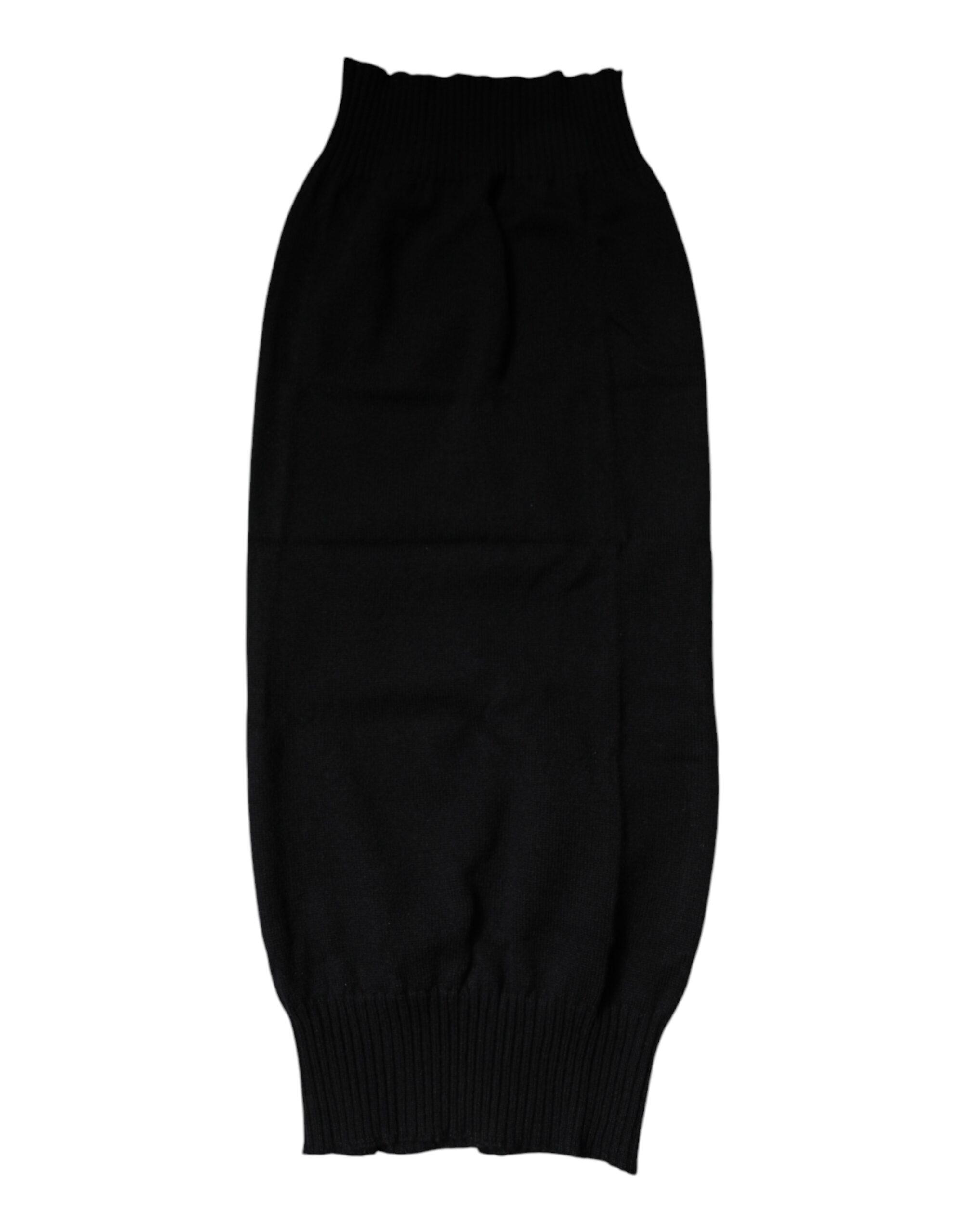 Zwarte Kasjmier Gebreide Neckerwarmer Foulard Sjaal