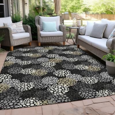Addison Rugs Machine Washable Indoor/ Outdoor Chantille Modern Bubbles Rug