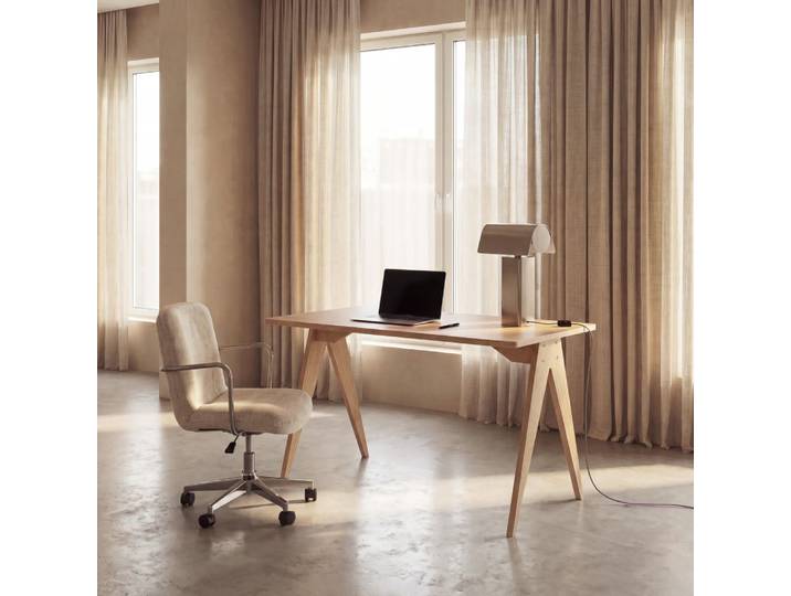 Bureau professionnel en bois de chêne et placage chêne, L120 cm