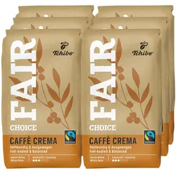 Tchibo - Fair Choice Caffè Crema - 6x 1 kg Ganze Bohne - Intensität: 3/6