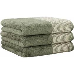 CAWÖ Handtuch, 3er Pack - Luxury Home, C Two-Tone, Walkfrottier Field / 50x100cm