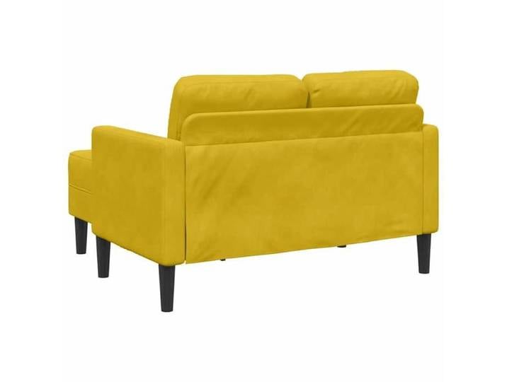 (On Sale)Canapé 2 Places - Haute qualité Canapé Scandinave - 2 Coussins - 2 Accoudoirs - avec méridienne en L jaune 125 cm velours S